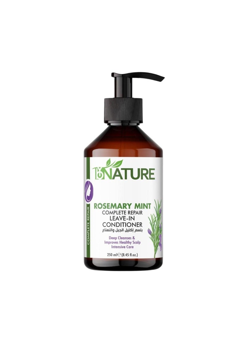 By Nature - "ByNature Rosemary Mint Complete Repair Leave-In Conditioner – 250ml for Deep Hydration & Strength" - Image 1