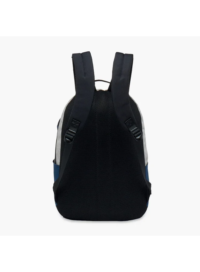 Kappa Boys Colourblock School Backpack with Adjustable Straps and Pouch Set - 18x32x46 cm