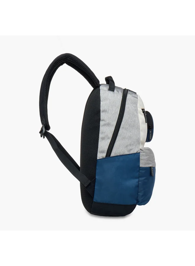 Kappa Boys Colourblock School Backpack with Adjustable Straps and Pouch Set - 18x32x46 cm