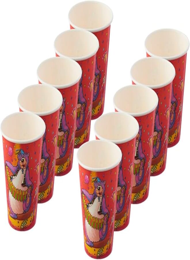 Party Bear Print Paper Cups Set - 6 Pieces