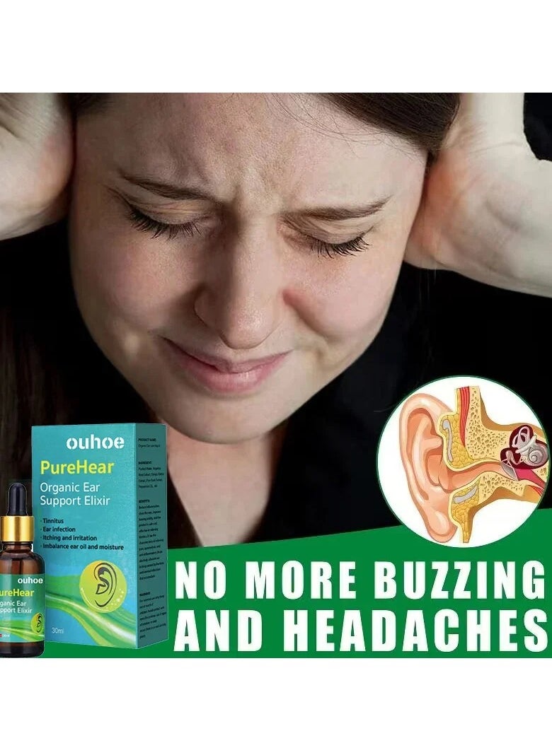 OUHOE - Ear Ringing Treatment Oil, Natural Herbal Ear Ringing Remedy Drops, Quick Dry Formula Ear Ringing Relief Drops, Safe Natural Ingridients Tinnitus Relief Drops, (30ml)30 - Image 1