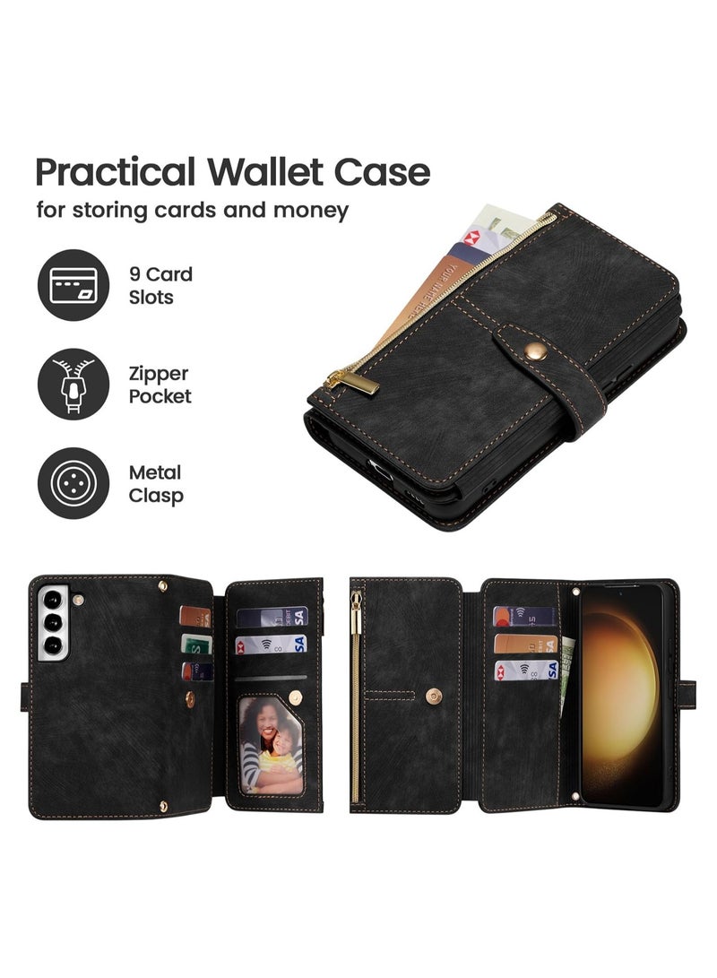 عام حافظة لهاتف Samsung Galaxy A55، حافظة محفظة Samsung Galaxy A55، حافظة هاتف جلدية مقلوبة بسحاب ممتاز (مع حلقة معصم) لهاتف Samsung Galaxy A55. - Image 2