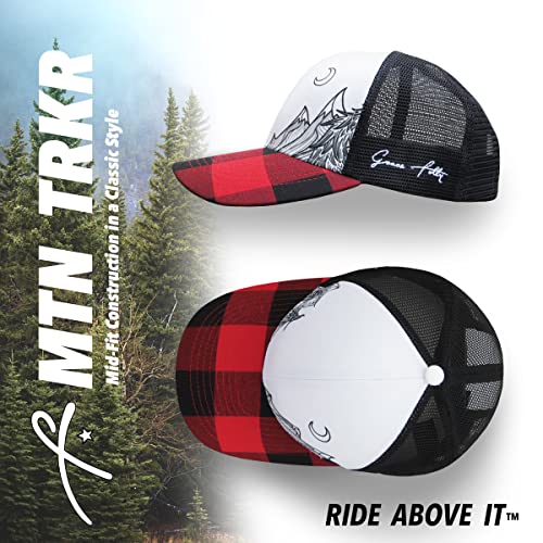 Grace Folly Beach Trucker Hats for Women- Snapback Baseball Cap for Summer (Red Plaid Mountain) - Image 5