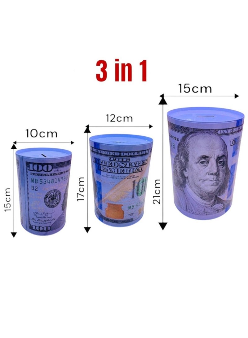 Toy Box Dollar Money Saving Piggy Bank For Kids Set of 3pcs - Image 2