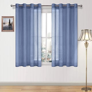 DWCN Sheer Curtains for Living Room Bedroom - Faux Linen Look Voile Drapes Grommet Top Window Curtain Panel 52 x 54 Inches Long  Dusty Blue  Set of 2 Panels - pzsku/Z390154A3CC39FC58BDE5Z/45/1749651055/07ee16b7-707f-47b4-96b6-bb9f01052712