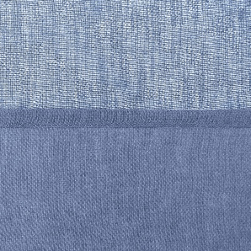 DWCN Sheer Curtains for Living Room Bedroom - Faux Linen Look Voile Drapes Grommet Top Window Curtain Panel 52 x 54 Inches Long  Dusty Blue  Set of 2 Panels