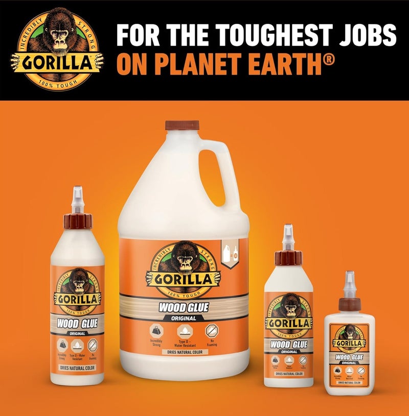 Gorilla Wood Glue Original 4oz – Strong Wood Adhesive Water Resistant Fast Drying Carpenter Glue for Furniture Repair DIY Woodworking - Image 4