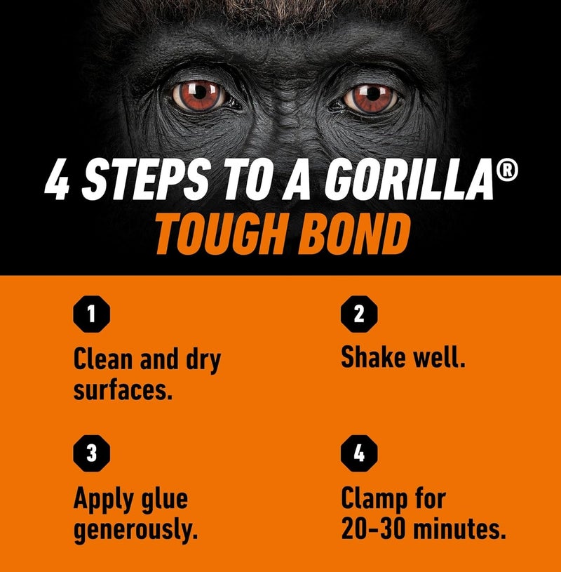 Gorilla Wood Glue Original 4oz – Strong Wood Adhesive Water Resistant Fast Drying Carpenter Glue for Furniture Repair DIY Woodworking - Image 5