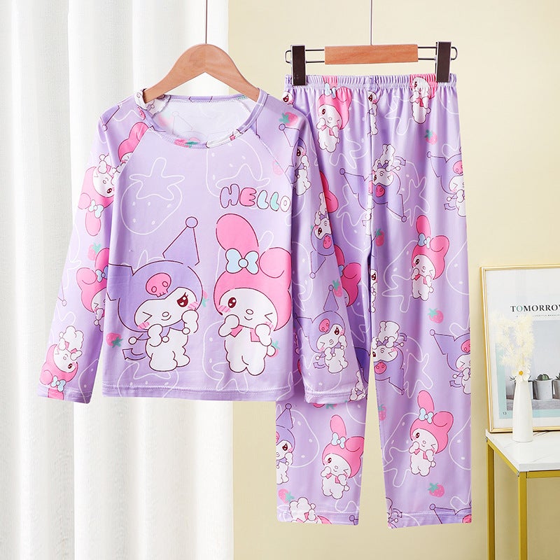 Children'S Pajamas Long Sleeve Girls Boys Thin Large Children'S Baby Air Conditioning Clothing Suit - Image 4