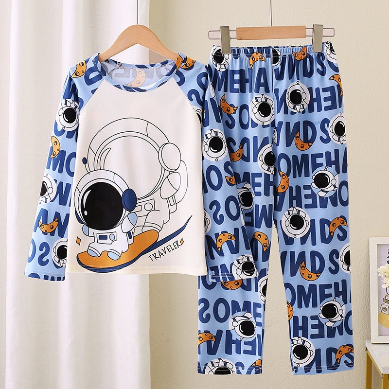 Children'S Pajamas Long Sleeve Girls Boys Thin Large Children'S Baby Air Conditioning Clothing Suit - Image 5