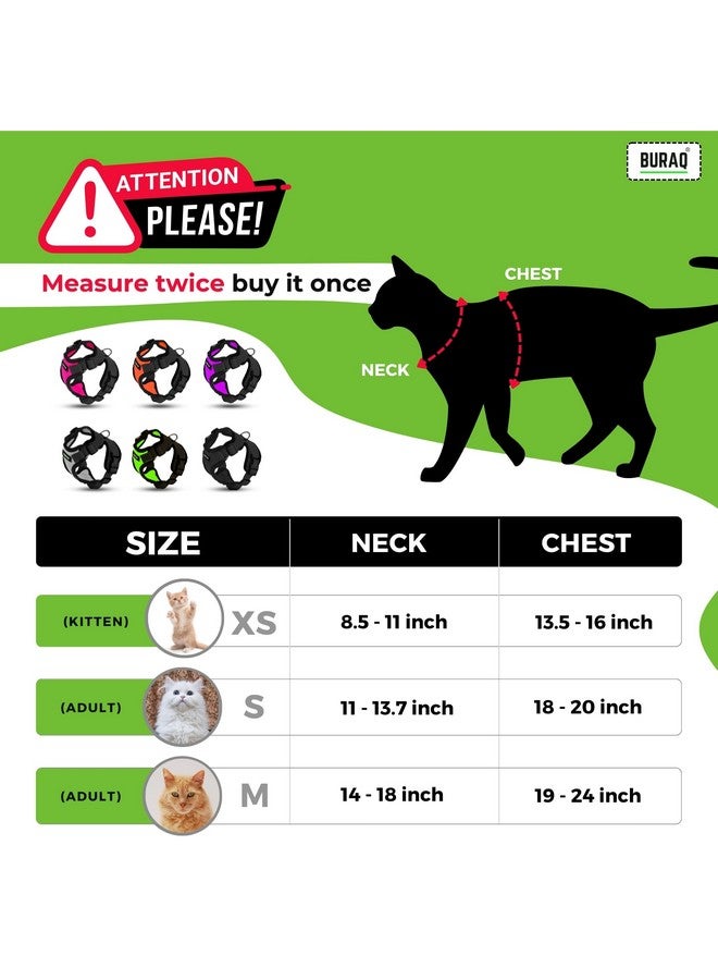 BURAQ Pets Cat Harness With Leash For Outdoor, Walking, Escape Proof, Air Mesh Fabric, Easy Control, Adjustable & Durable Cat Leash With Harness For Small Medium & Large Cats (S - Grey) - Image 3