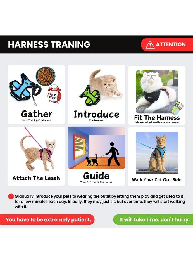 BURAQ Pets Cat Harness With Leash For Outdoor, Walking, Escape Proof, Air Mesh Fabric, Easy Control, Adjustable & Durable Cat Leash With Harness For Small Medium & Large Cats (S - Grey) - Image 5