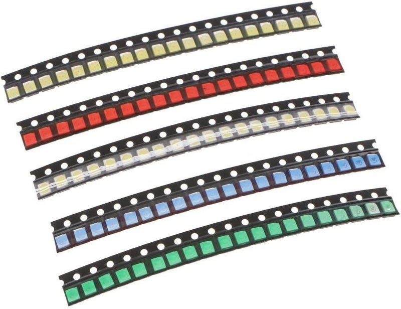 klarako 100pcs SMD LED Bulbs LED Blue, Red, White, Green, Orange, Yellow, Colorful Flash Led Diodes SMD Kit, as described+as described, 1210 - Image 1