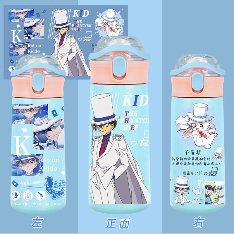 Conan Ash Hara Ai Cartoon Cartoon Water Cup Straw Portable Bomb Lid Large Capacity Water Cup Ins Simple Thermos Cup - Image 1