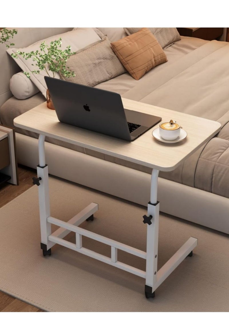 TRASSLE Adjustable Height Mobile Computer Desk, Home Bedrooms And Office Desks For Work and Study Moveable Portable Coffee Overbed Tray Bedside Sofa Table - Image 1