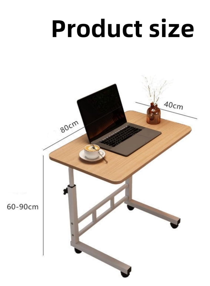 TRASSLE Adjustable Height Mobile Computer Desk, Home Bedrooms And Office Desks For Work and Study Moveable Portable Coffee Overbed Tray Bedside Sofa Table - Image 3