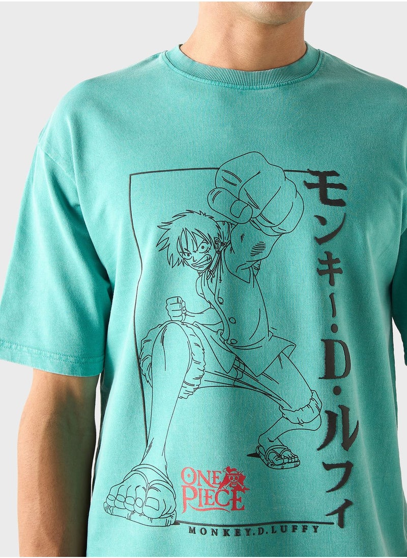 SP Characters - Graphic Print Crew Neck T-Shirt - Image 1