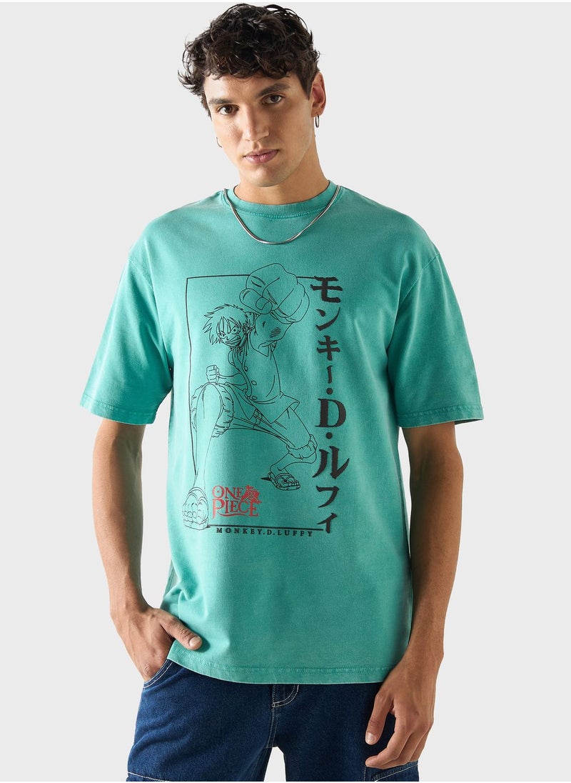 SP Characters - Graphic Print Crew Neck T-Shirt - Image 1