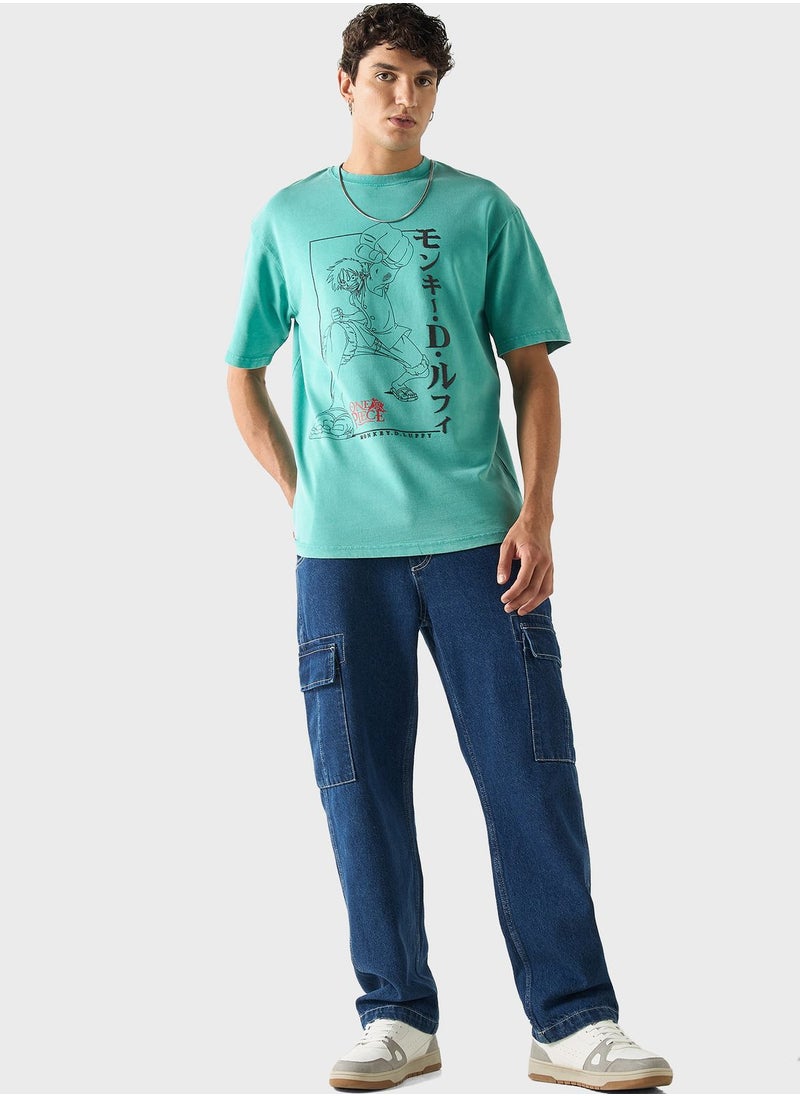 SP Characters - Graphic Print Crew Neck T-Shirt - Image 1