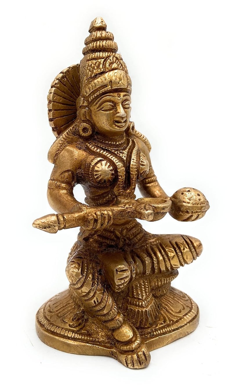 Bhunes Brass Goddess Annapurna Devi Idols Annaporna Ji Ki Murti Annapoorna MATAGold 5 Inch 1 Piece - Image 3