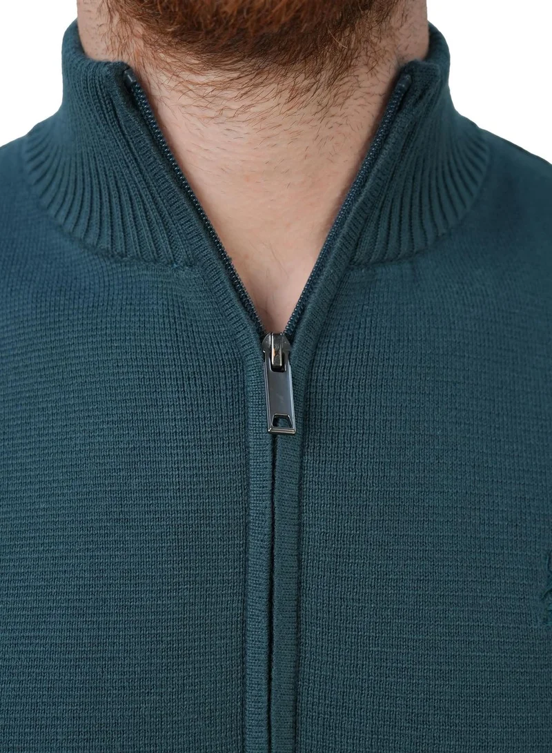 Giordano  Men's Full-Zip Mock Neck Textured Knit Cardigan for Men | Best Price UAE