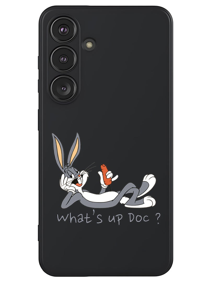 Theodor Protective Slim Fit Case Liquid Silicone Cover with Full Body Protection Anti-Scratch Shockproof Case For Samsung Galaxy S25 (Black) - Whats up Doc - Image 1