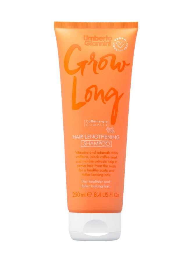 Umberto Giannini Grow Long Shampoo 250ml – Root Activation for Slow-Growing Hair, Piroctone Olamine & Caffeine, Stimulating Wash for Scalp Congestion Relief 250ml - Image 1