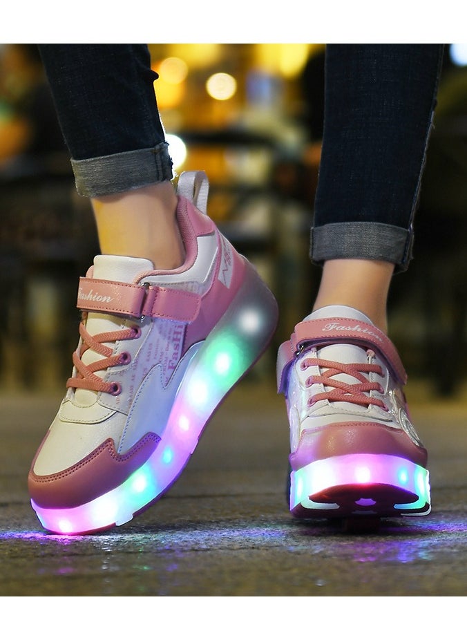 LITTLE ROCKZ LED Flash Light Fashion Shiny Sneaker Skate Heelys Shoes With Wheels And Lightning Sole  - Image 4