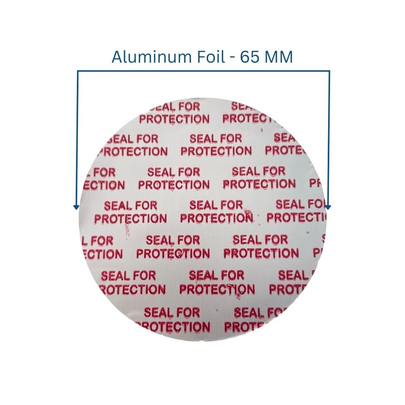 Smartpack Aluminum Foil for Packing of PET (Transparent) Plastic Jars Material | Sealing, Bottle Packing, Silver Foil | One Piece Seal Liner | PET Type Size 65MM with 1000 Piece - Image 2