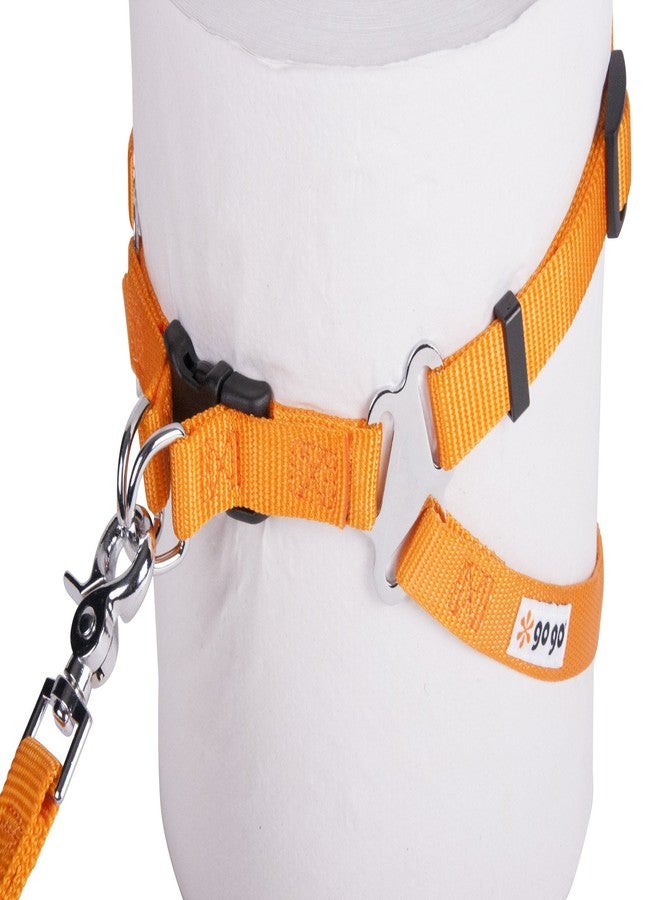 GOGO Pet Products Comfy Nylon 1-Inch Adjustable Easy Pet Harness, Large, Orange - Image 2
