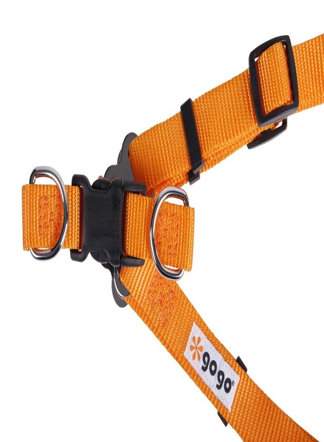 GOGO Pet Products Comfy Nylon 1-Inch Adjustable Easy Pet Harness, Large, Orange - Image 3