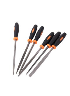 LAWAZIM Needle File Set - Rubber handle 6-Piece| Hand Metal Needle File Set, 6 Pieces Hardened Alloy Strength Steel Set Includes Flat, Flat Taper, Square, Triangular, Round, and Half-Round File  - Image 3