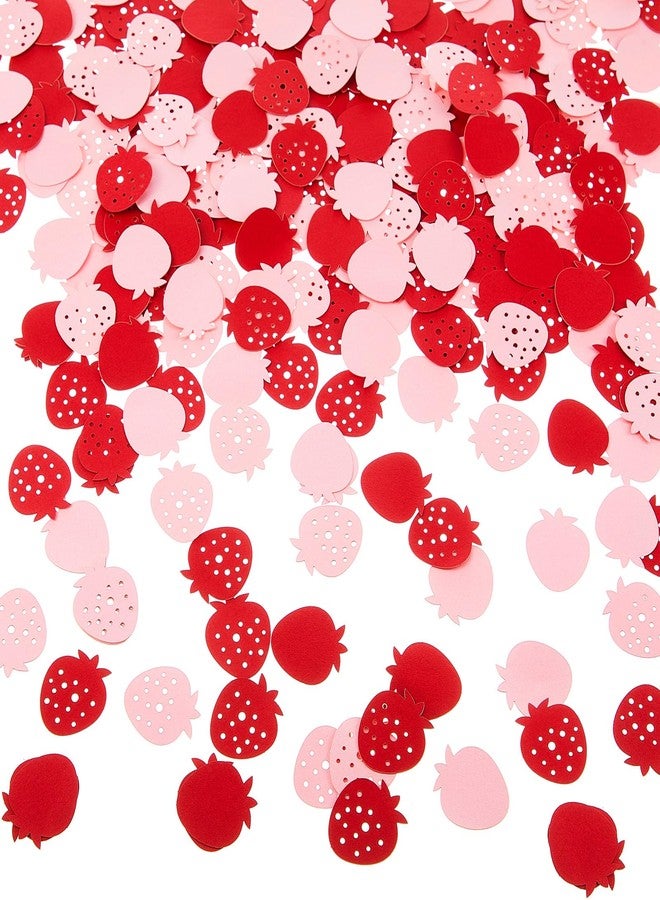 Saypacck 300 Pcs Strawberry Confetti Red and Pink Strawberry Table Confetti Strawberry Table Decorations for Strawberry Themed Baby Shower Birthday Wedding Party Decor - Image 1
