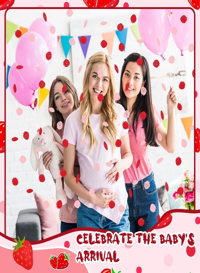 Saypacck 300 Pcs Strawberry Confetti Red and Pink Strawberry Table Confetti Strawberry Table Decorations for Strawberry Themed Baby Shower Birthday Wedding Party Decor - Image 5