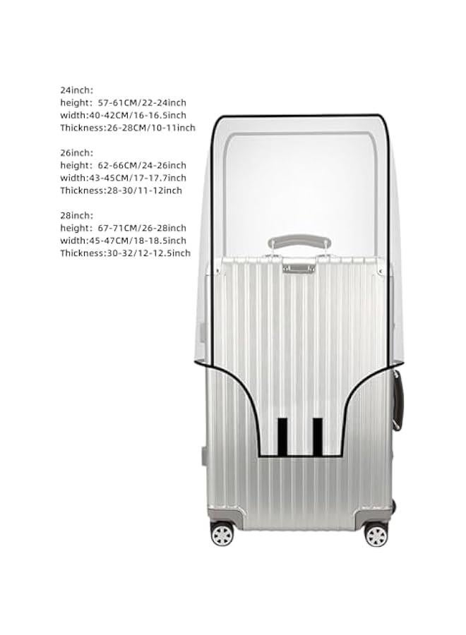 HOOKOR Luggage Protector Clear PVC Suitcase Cover Transparent Thicken Protectors Waterproof Cover for Wheeled Suitcase (28inch) - Image 2