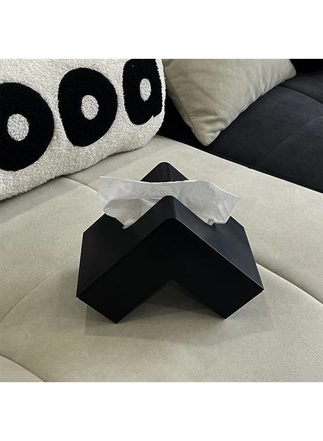 Paper holder, paper dispenser, triangular tissue box, plastic tissue holder, facial tissue dispenser, suitable for table, living room, bathroom, shops, bookshelf - Image 4