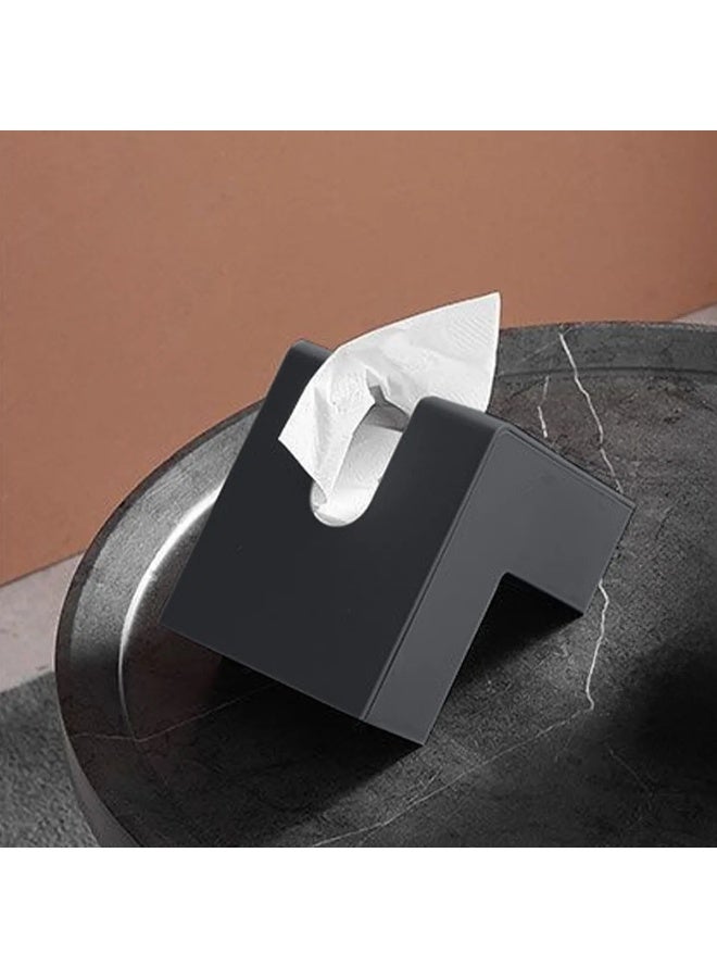 Paper holder, paper dispenser, triangular tissue box, plastic tissue holder, facial tissue dispenser, suitable for table, living room, bathroom, shops, bookshelf - Image 2