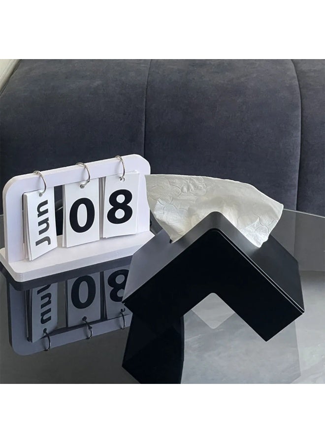 Paper holder, paper dispenser, triangular tissue box, plastic tissue holder, facial tissue dispenser, suitable for table, living room, bathroom, shops, bookshelf - Image 3