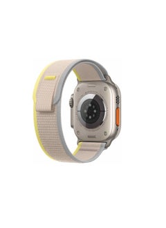 Generic Trail Loop Band Compatible With Apple Watch 45mm, Nylon Sport Strap Compatible With IWatch Series 8 Gray Yellow  - Image 2
