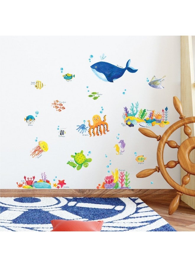 DECOWALL DS-8027 Under The Sea Kids Wall Stickers Wall Decals Peel and Stick Removable Wall Stickers for Kids Nursery Bedroom Living Room (Small) d?cor - Image 2