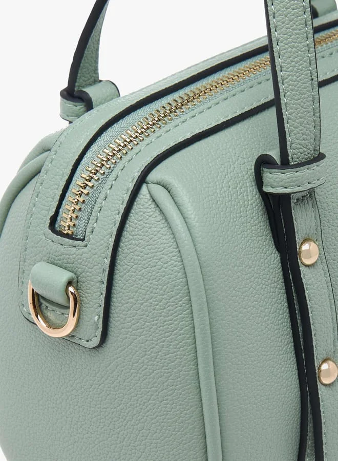 Celeste Women Solid Tote Bag with Zip Closure and Double Handle