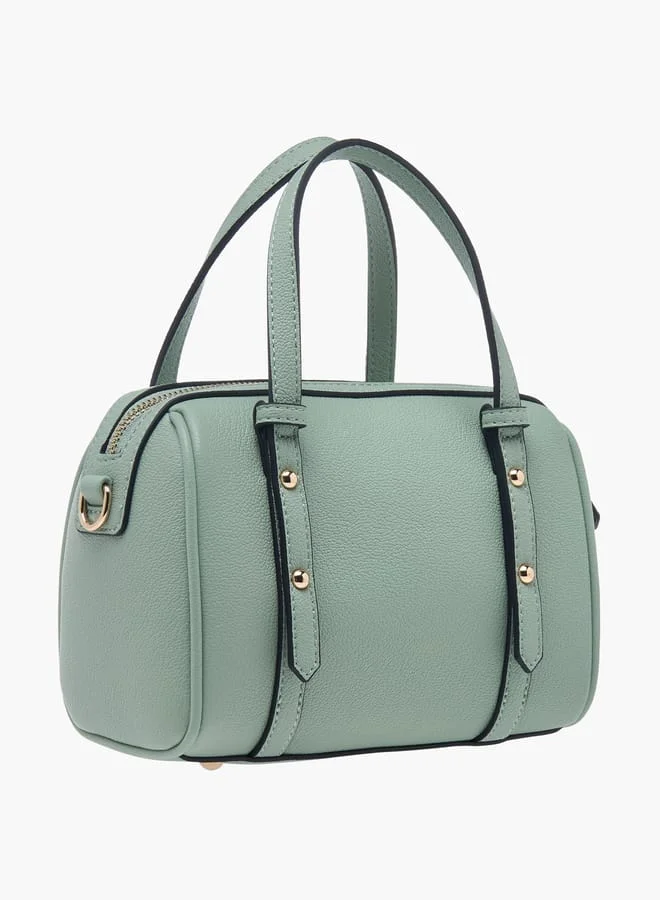 Celeste Women Solid Tote Bag with Zip Closure and Double Handle