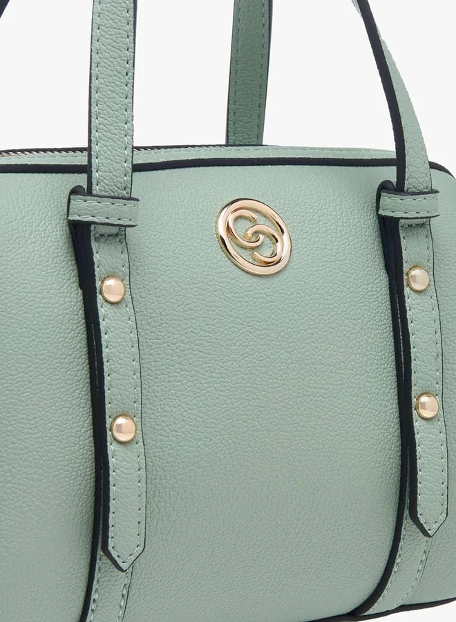 Celeste Women Solid Tote Bag with Zip Closure and Double Handle