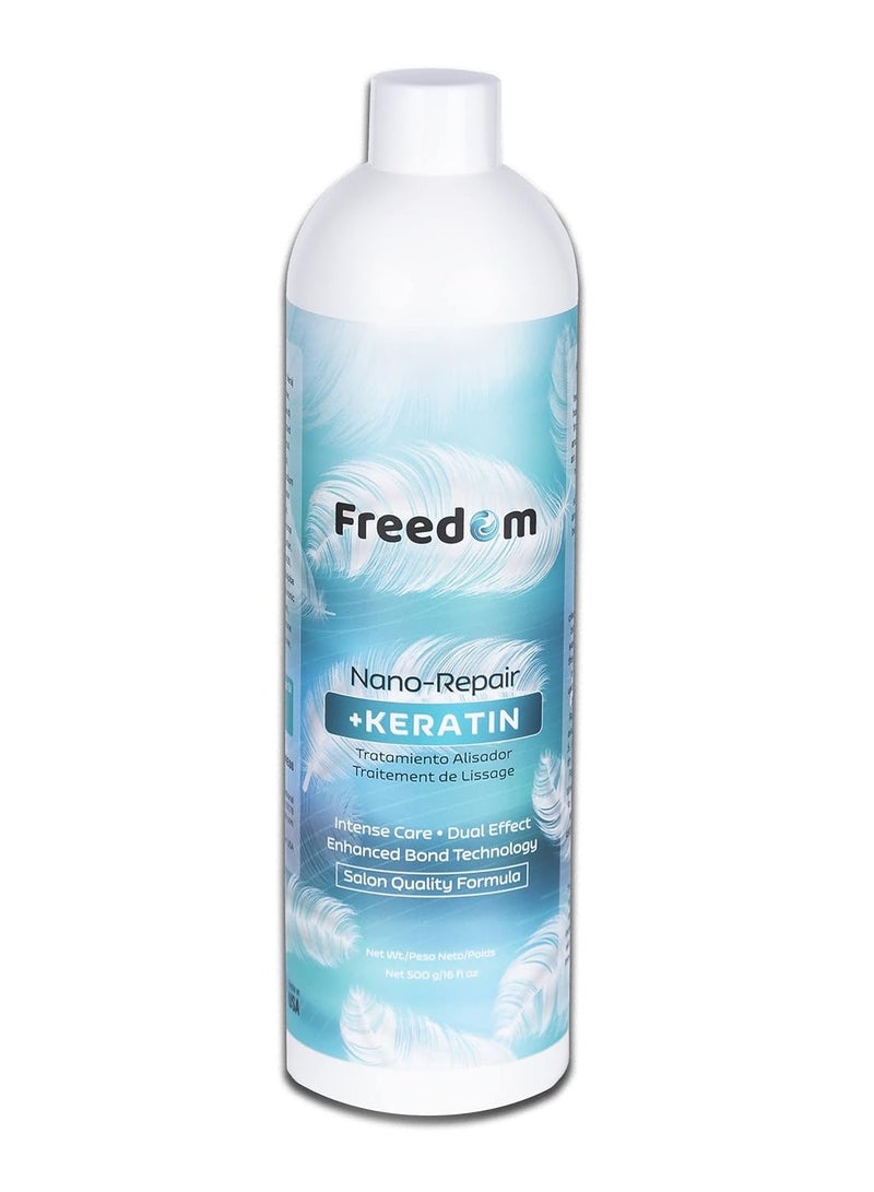 Freedom Freedom Keratin Hair Treatment - Intense Care Formula with Molecular Repair Technology - For Bleaching Damage, Split-Ends, Frizzy Hair - With Cocoa Seed Butter, Coconut Oil 16 fl oz - Image 1