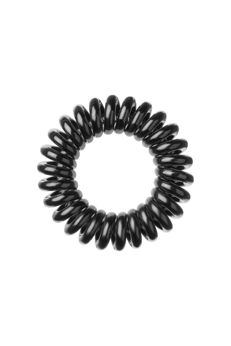 invisibobble Power Traceless Spiral Hair Ties - Pack of 3 True Black - Strong Elastic Grip Coil Hair Accessories for Active Women - No Kink, Non Soaking - Gentle for Girls Teens and Thick Hair - Image 1