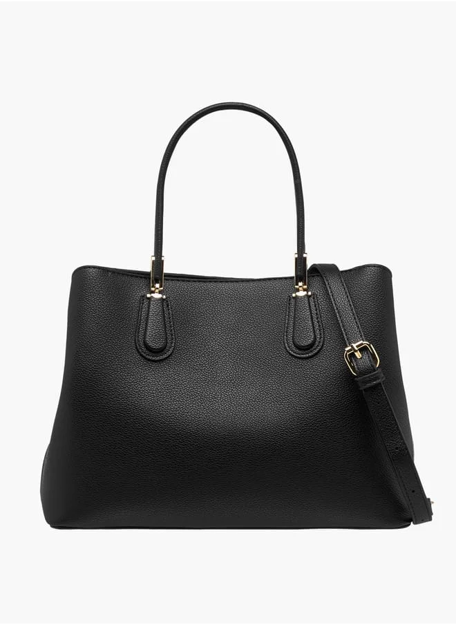 Flora Bella By Shoexpress Women Monogram Print Tote Bag with Handles and Zip Closure
