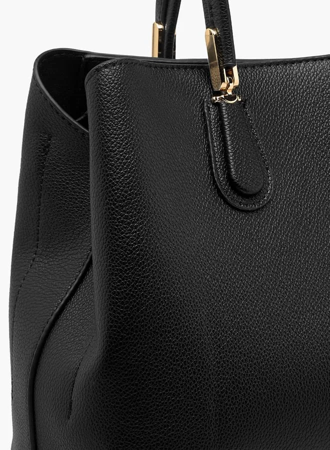 Flora Bella By Shoexpress BLACK Women Monogram Print Tote Bag with