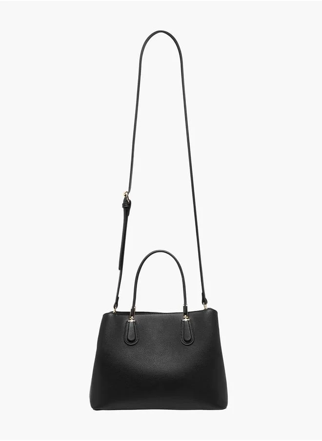 Flora Bella By Shoexpress Women Monogram Print Tote Bag with Handles and Zip Closure