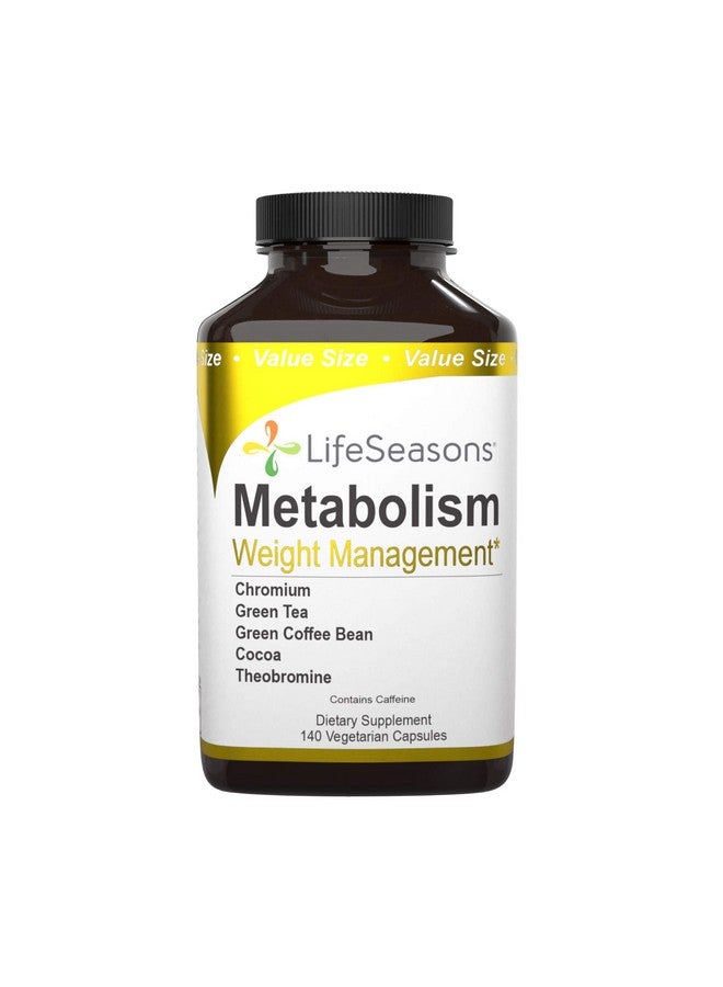 Life Seasons Metabolism Weight Control Support And Energy Booster Supplement Natural Appetite Suppressant Chromium Apple Cider Vinegar And Cocoa Bean Extract 140 Capsules - Image 1
