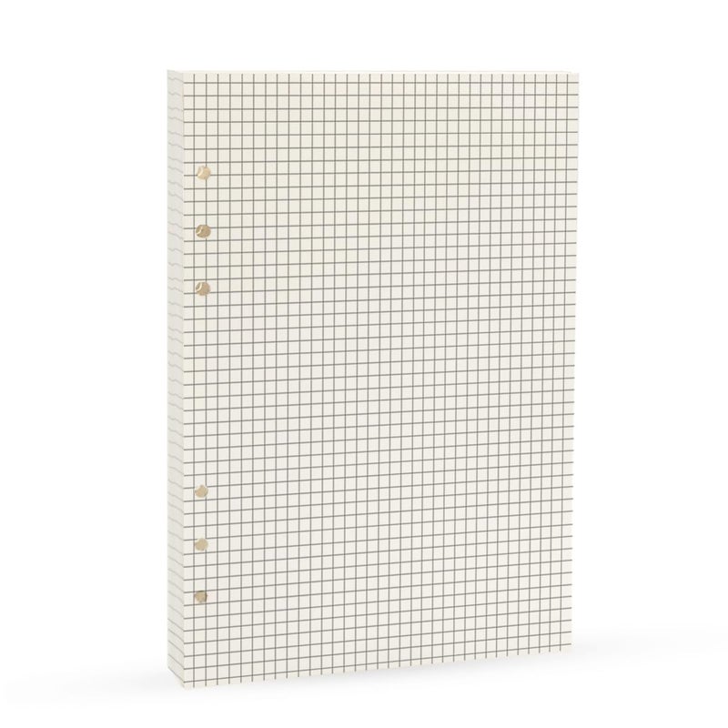 Grid Square Spiral Notebook Refill,A5 Planner Inserts 6 Ring Binder Refill, for Filofax, 90 pages double sided printed, Harphia(A5 5.59 x 8.27'',Gridsquare)